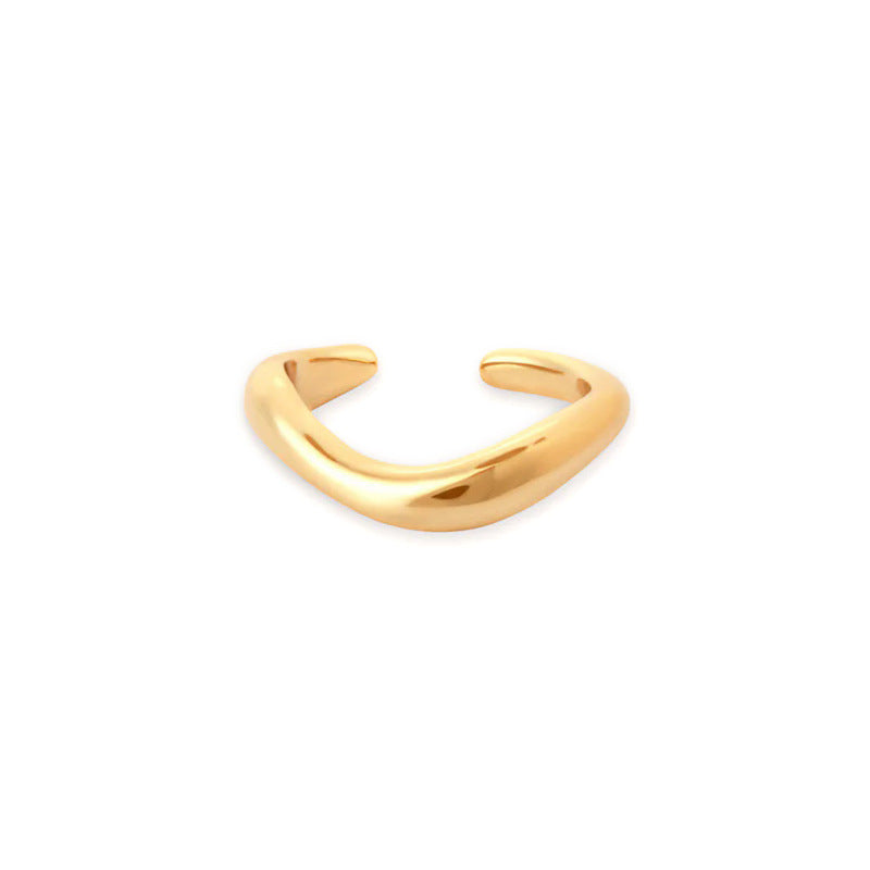 Light Luxury Zircon Inlaid 18K Gold Copper Ear Clip for Unisex