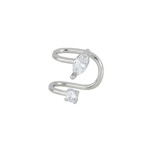 Light Luxury Zircon Inlaid 18K Gold Copper Ear Clip for Unisex