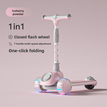 Light-Up Wheel Folding Scooter