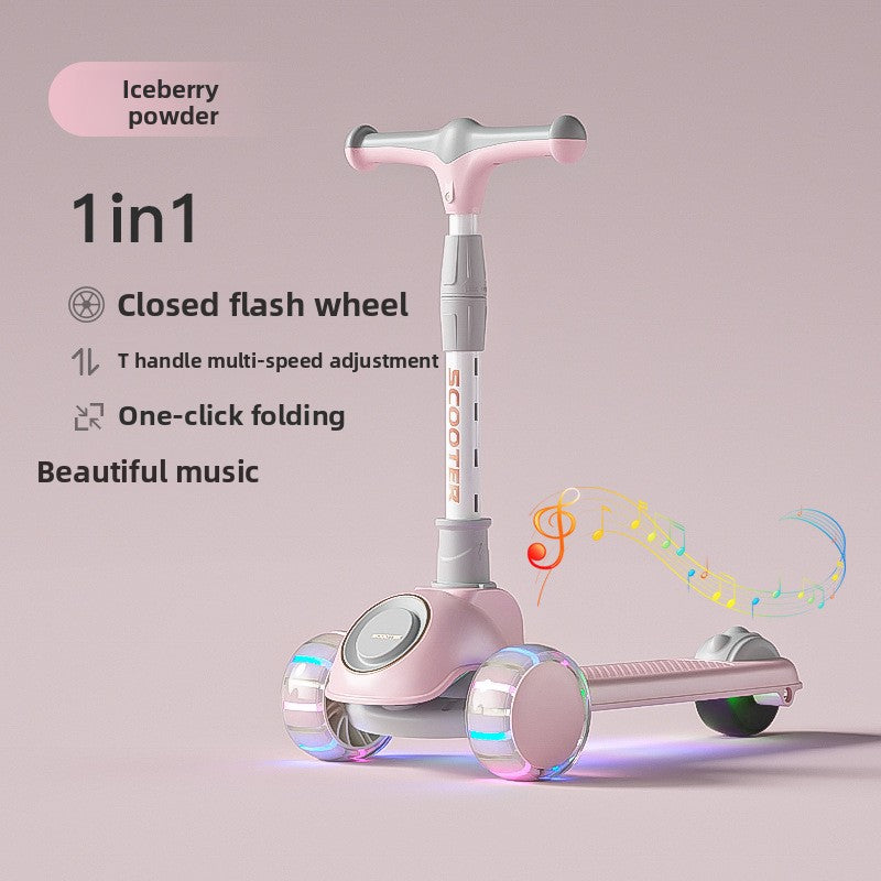 Light-Up Wheel Folding Scooter