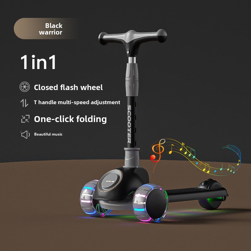 Light-Up Wheel Folding Scooter