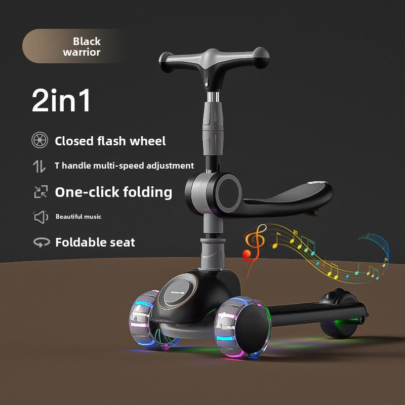 Light-Up Wheel Folding Scooter