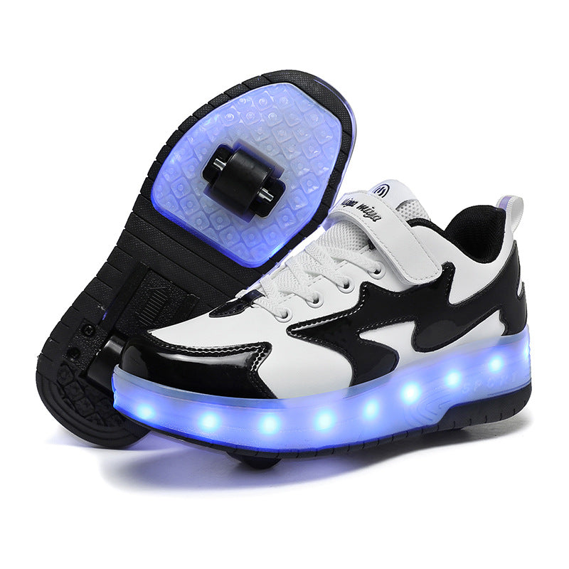 Lighting-illuminated roller skates