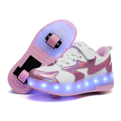Lighting-illuminated roller skates
