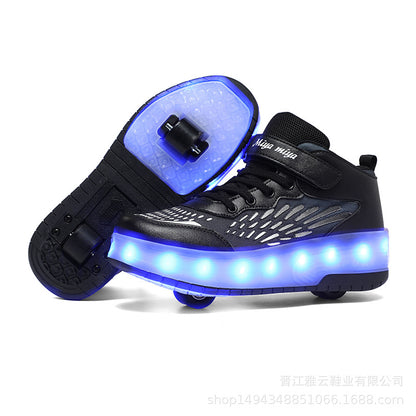 Lighting-illuminated roller skates