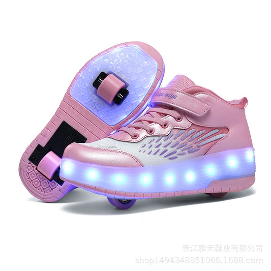 Lighting-illuminated roller skates