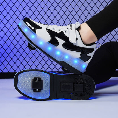 Lighting-illuminated roller skates