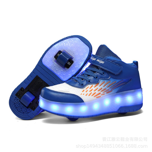 Lighting-illuminated roller skates
