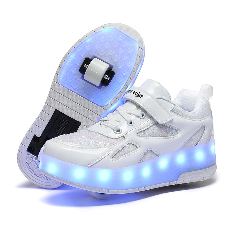Lighting-illuminated roller skates