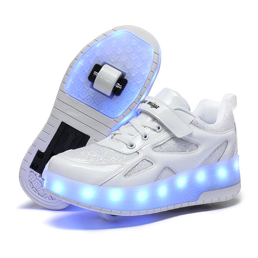 Lighting-illuminated roller skates