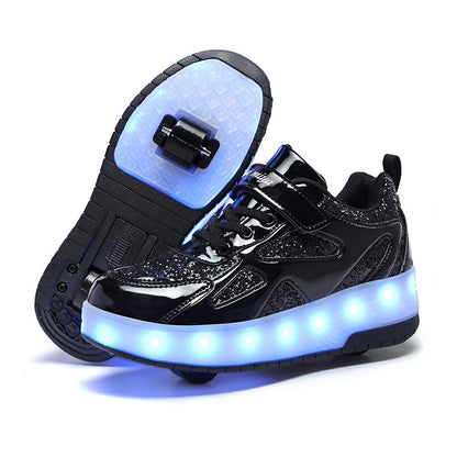 Lighting-illuminated roller skates