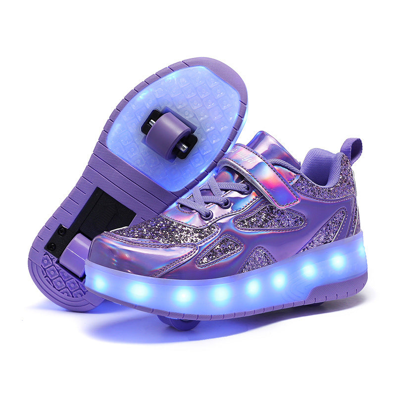 Lighting-illuminated roller skates