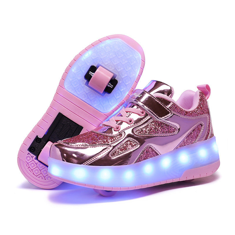Lighting-illuminated roller skates