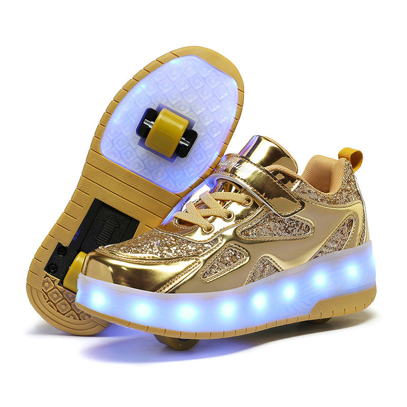 Lighting-illuminated roller skates