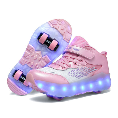 Lighting-illuminated roller skates