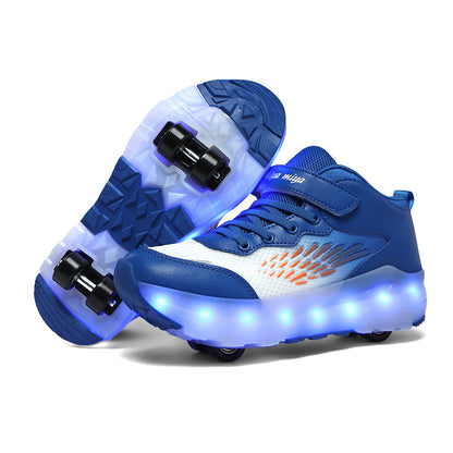 Lighting-illuminated roller skates