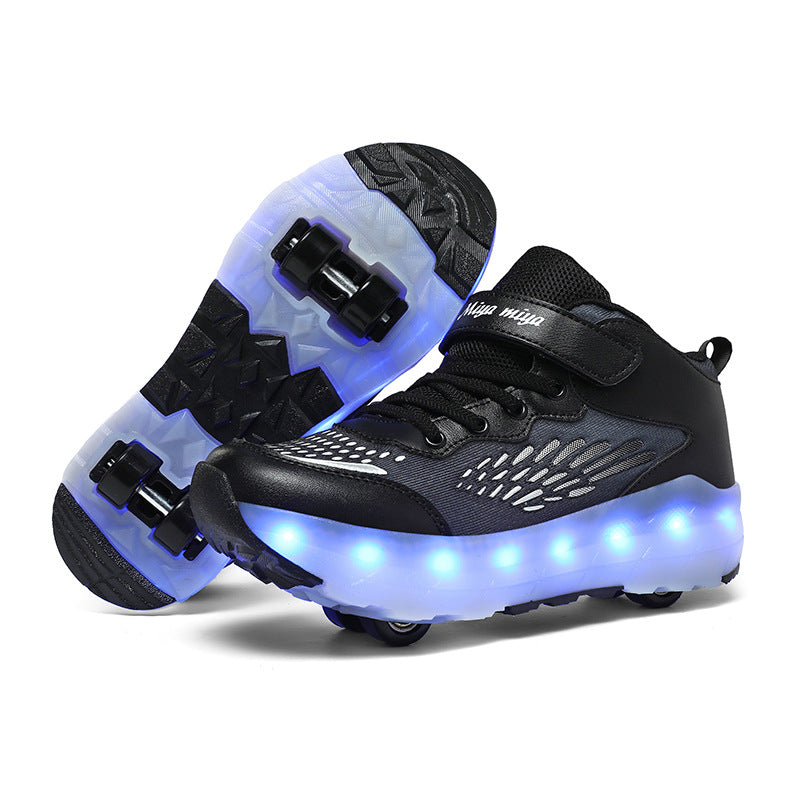 Lighting-illuminated roller skates