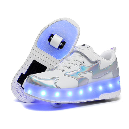 Lighting-illuminated roller skates