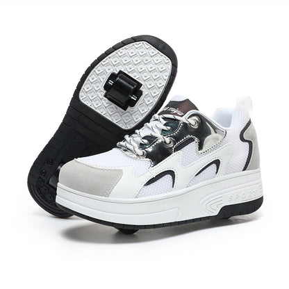 Lighting-illuminated roller skates