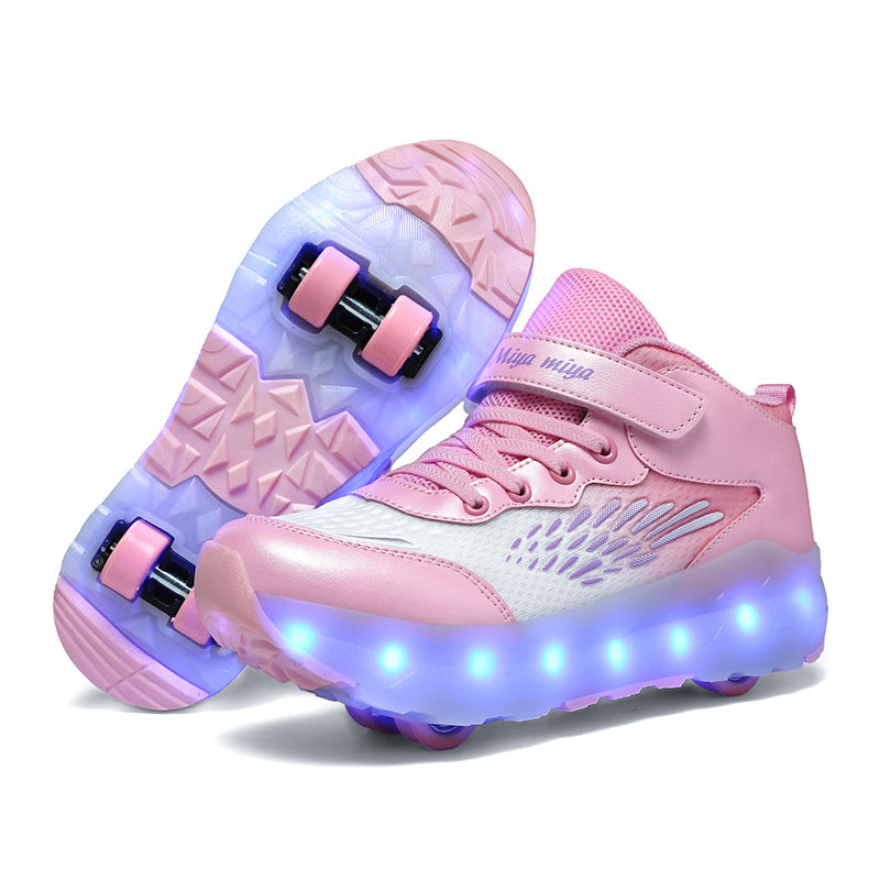 Lighting-illuminated roller skates