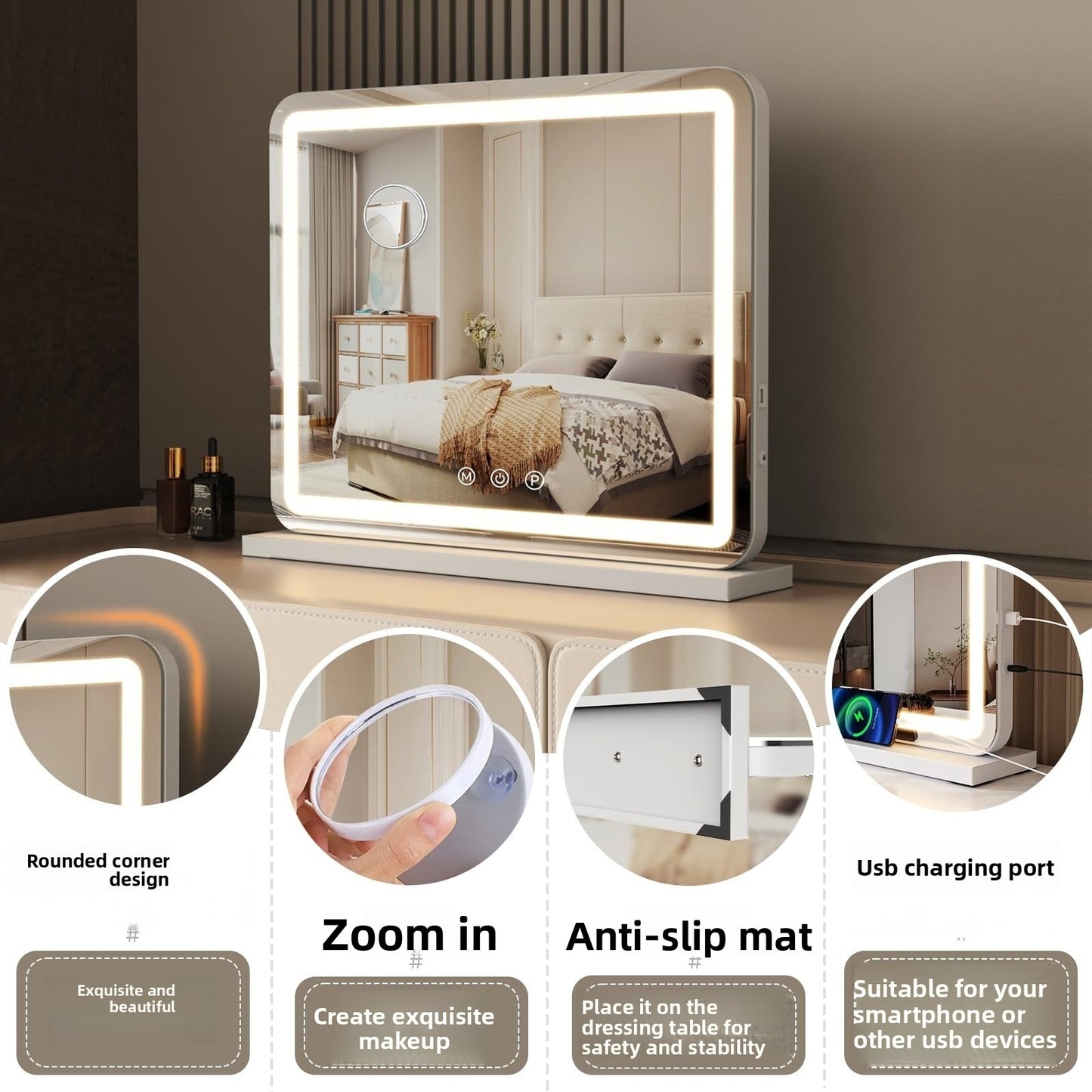 Lighting makeup mirror