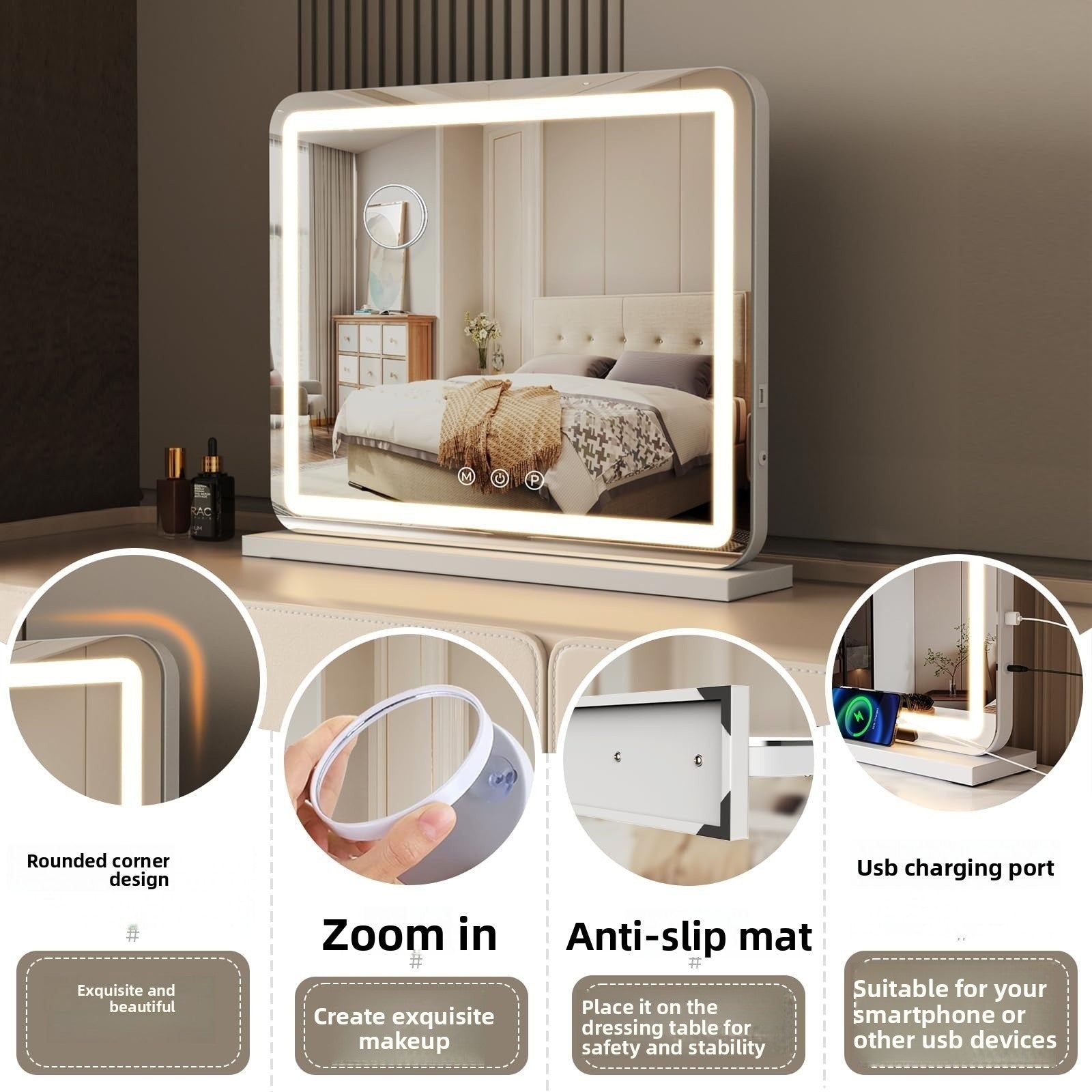 Lighting makeup mirror