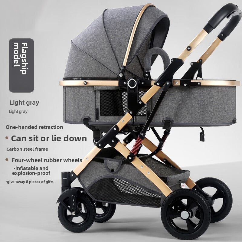 Lightweight Baby Stroller with Recline and Fold