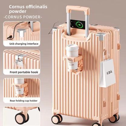 Lightweight Carry-On Suitcase with USB Port and Silent Wheels