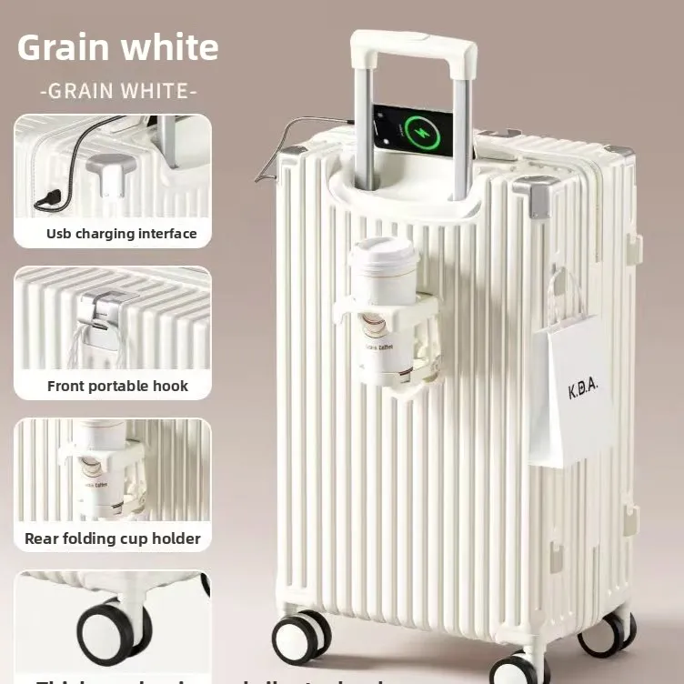 Lightweight Carry-On Suitcase with USB Port and Silent Wheels