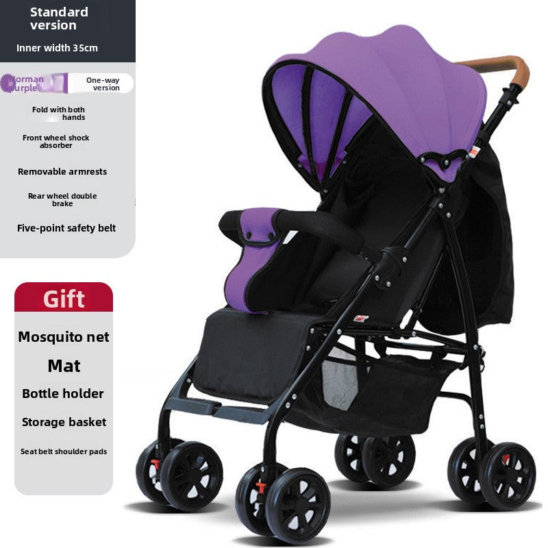 Lightweight Foldable Baby Stroller with Reclining Seat