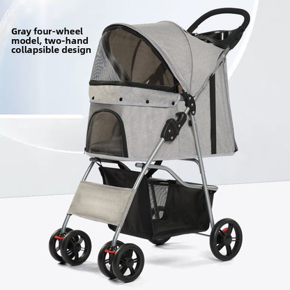 Lightweight folding pet stroller