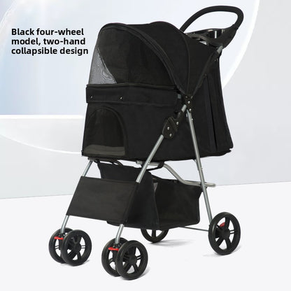 Lightweight folding pet stroller