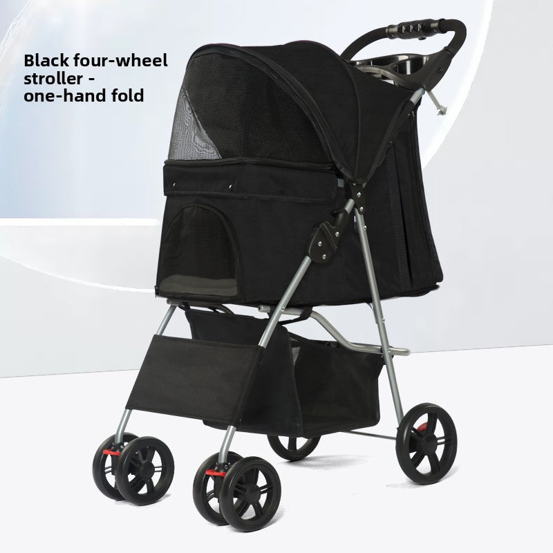 Lightweight folding pet stroller