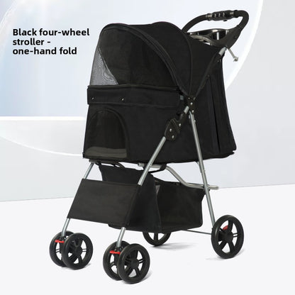 Lightweight folding pet stroller