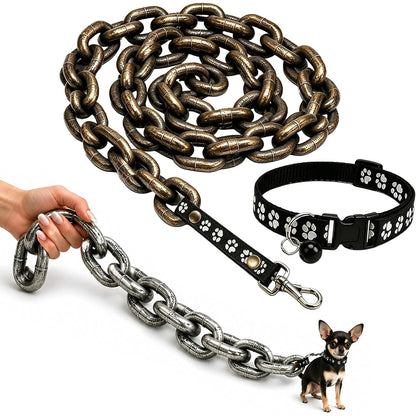 Lightweight Plastic Imitation Heavy-Duty Pet Leash, Funny Realistic Giant Chain Dog Leash, Suitable for Small Dogs and Cats