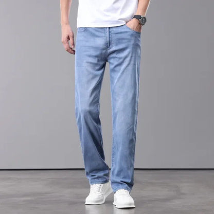 Lightweight Tencel Jeans Straight Wide-Leg Pants