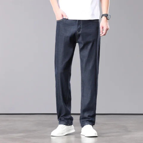 Lightweight Tencel Jeans Straight Wide-Leg Pants