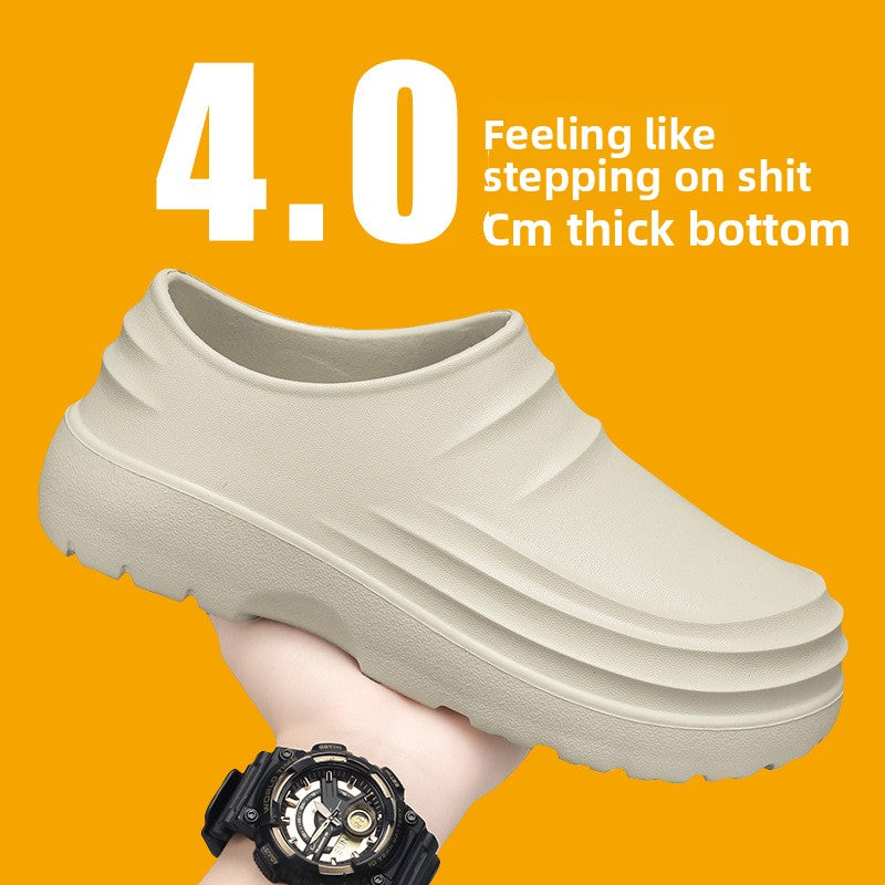 Lightweight thick-soled pointed-toe shoes