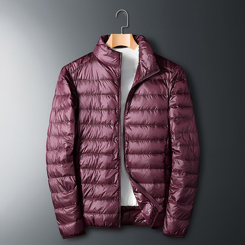 Lightweight white duck down jacket