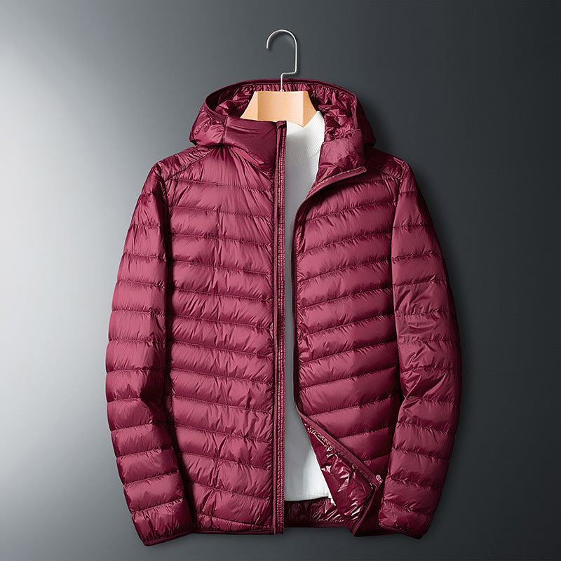 Lightweight white duck down jacket