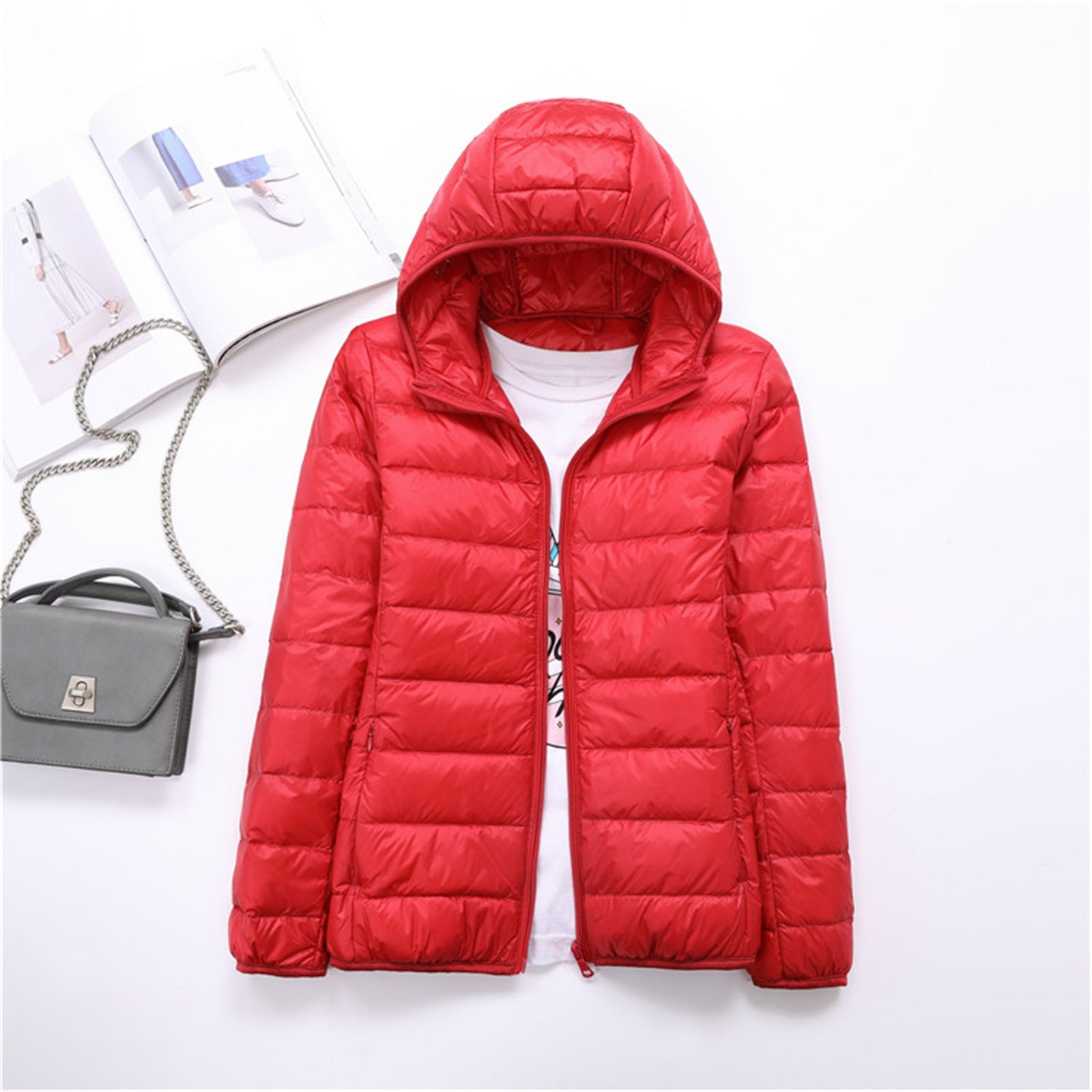 Lightweight Womens Down Jacket with Hood