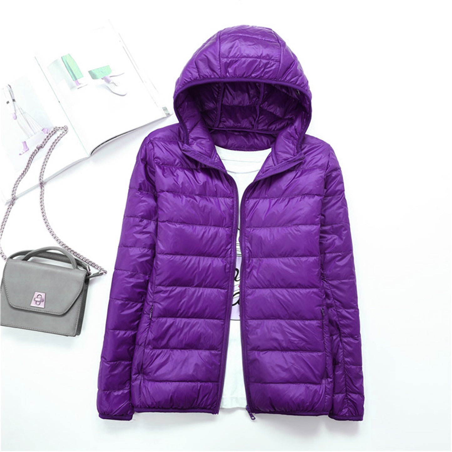 Lightweight Womens Down Jacket with Hood