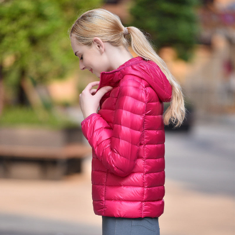 Lightweight Womens Down Jacket with Hood