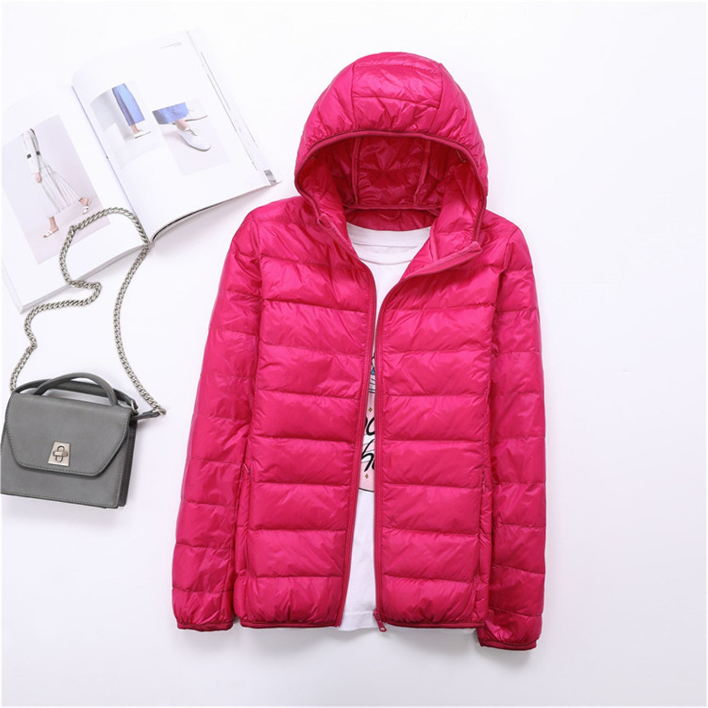 Lightweight Womens Down Jacket with Hood