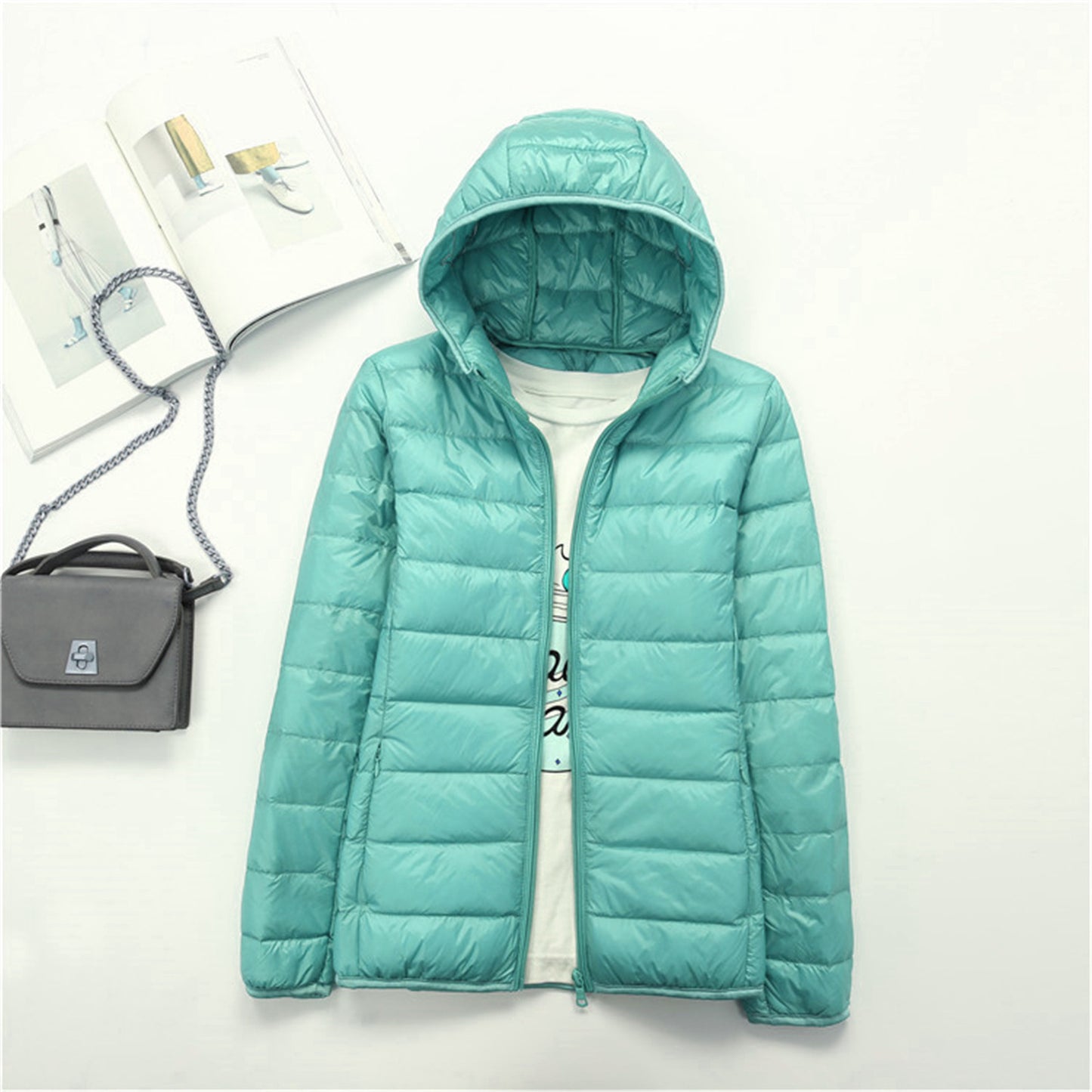 Lightweight Womens Down Jacket with Hood