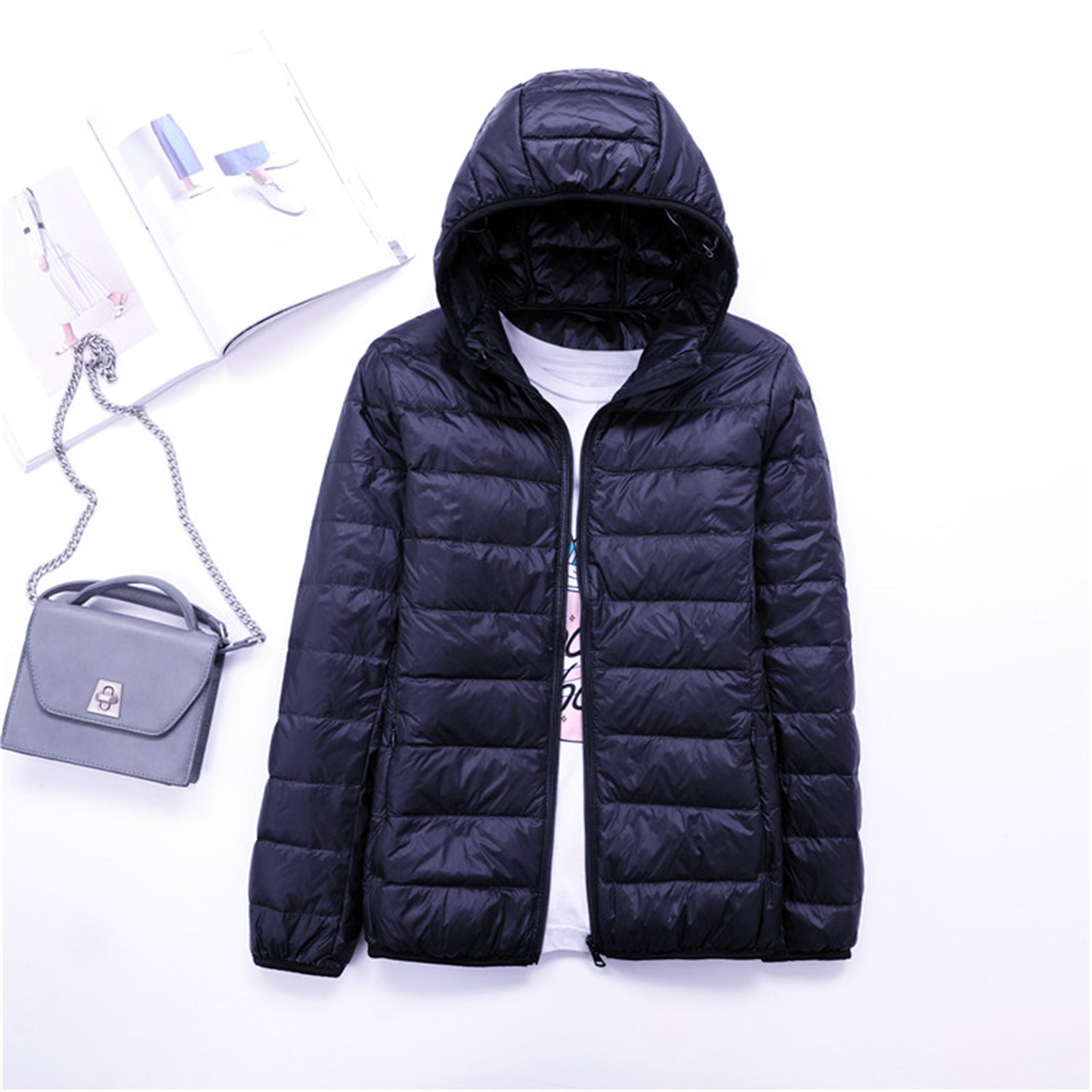 Lightweight Womens Down Jacket with Hood