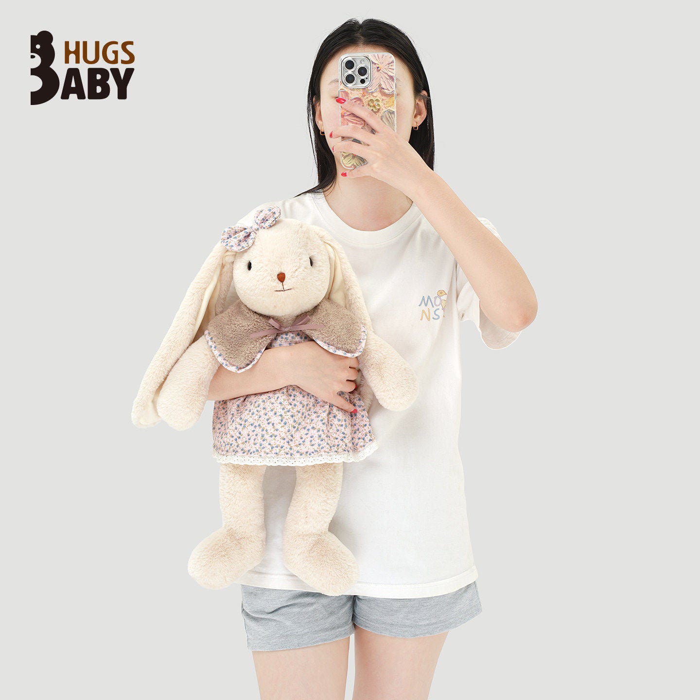 Lily Rabbit Plush Doll with Dress Long Ears Stuffed Animal