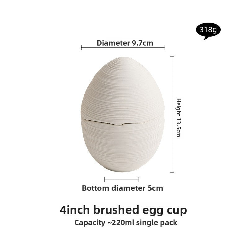 Line Pattern Ceramic Egg Cup