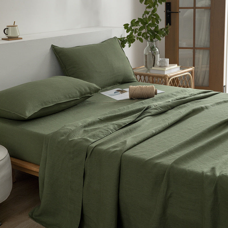Linen Bed Sheet and Pillowcase Set