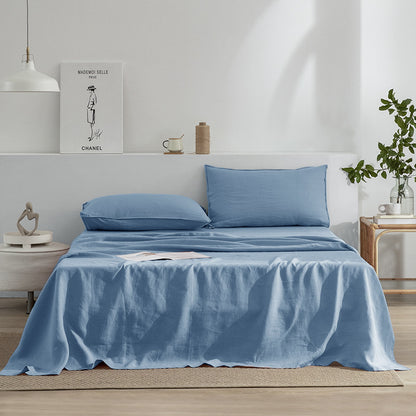 Linen Bed Sheet and Pillowcase Set
